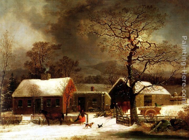 George Henry Durrie Winter Scene in New Haven